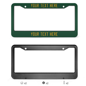 Custom Green Yellow License Plate Frame