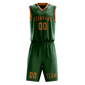 Custom Green Yellow Basketball Set