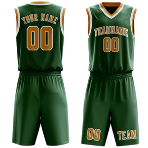 Custom Green Yellow Basketball Set