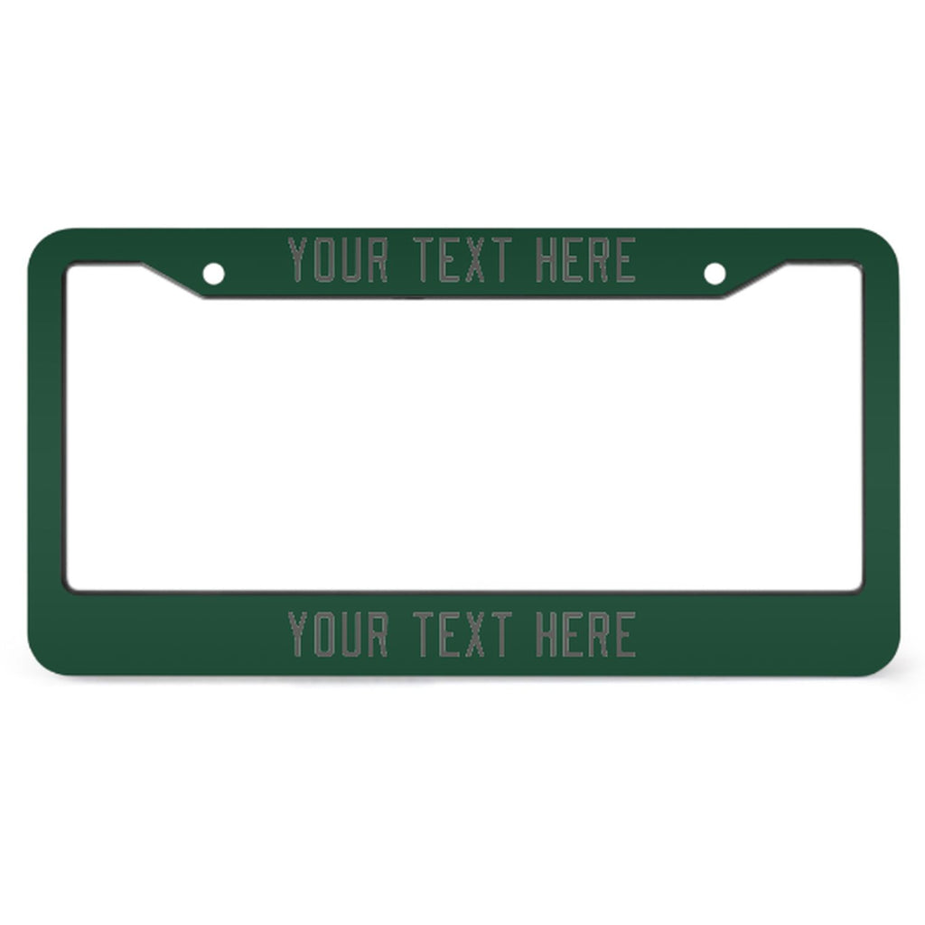 Custom Green Dark Grey License Plate Frame