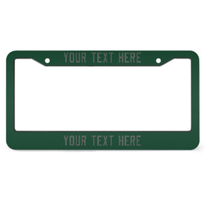 Custom Green Dark Grey License Plate Frame