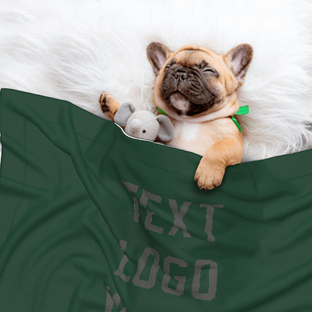 Custom Green Dark Grey Pet Blanket