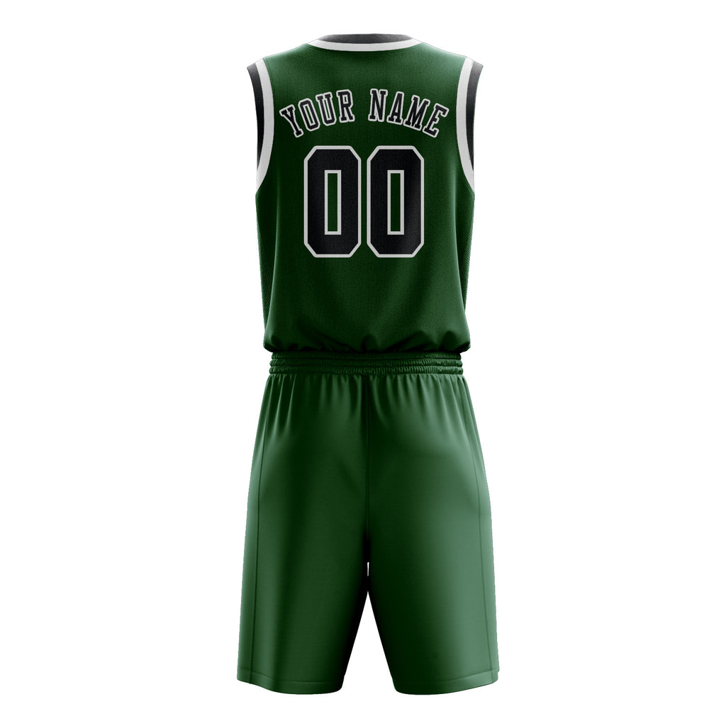 Custom Green Dark Grey Basketball Set