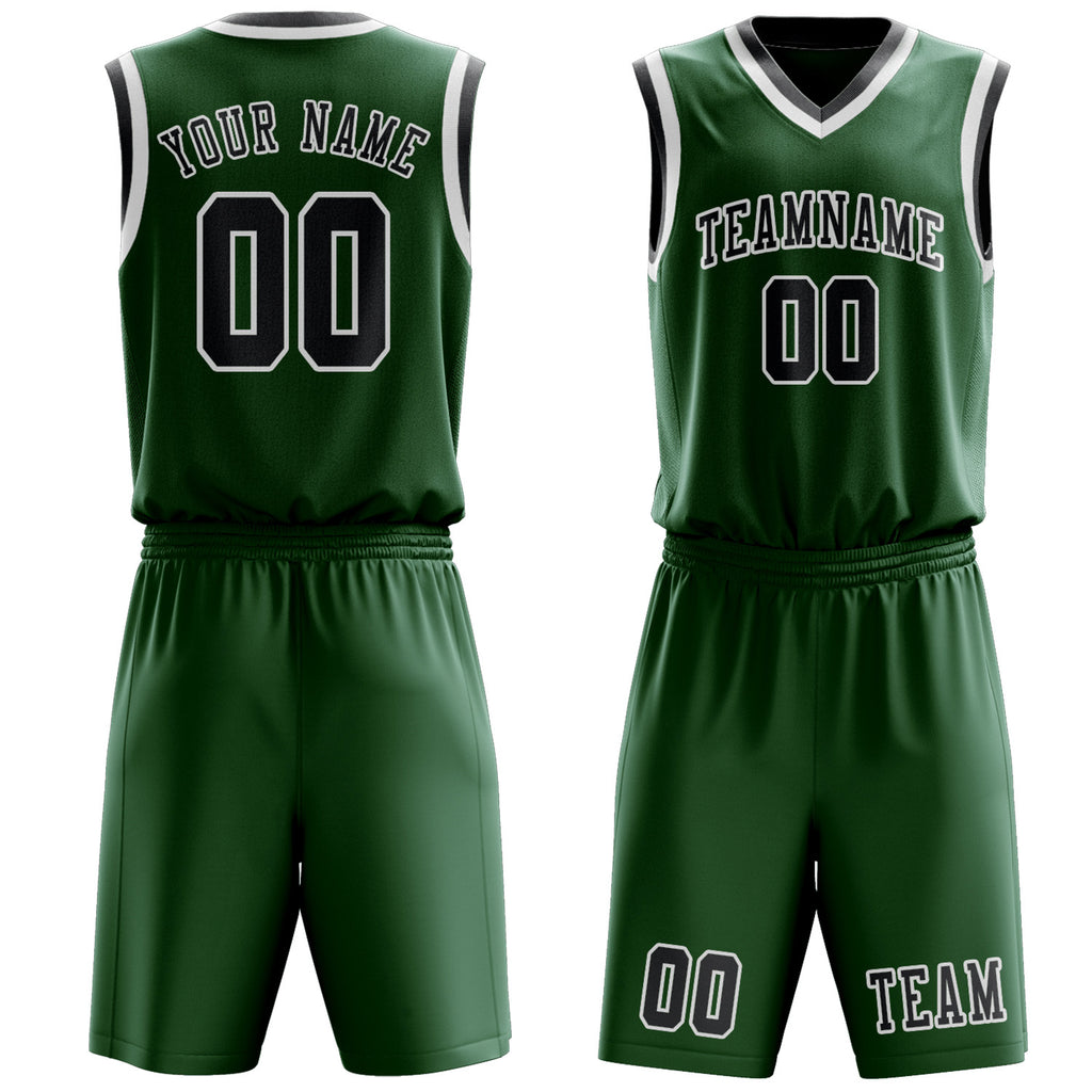 Custom Green Dark Grey Basketball Set