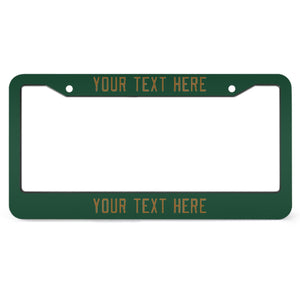 Custom Green Khaki License Plate Frame