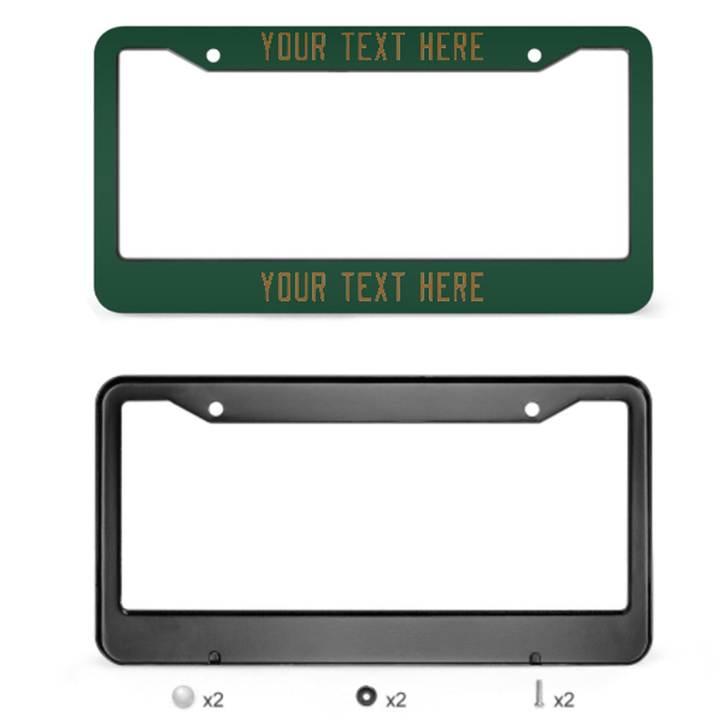 Custom Green Khaki License Plate Frame