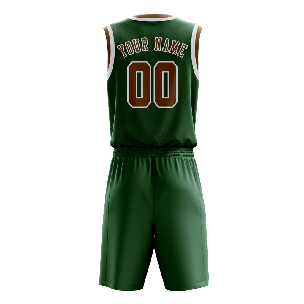 Custom Green Khaki Basketball Set