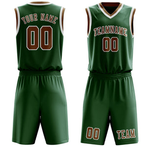 Custom Green Khaki Basketball Set