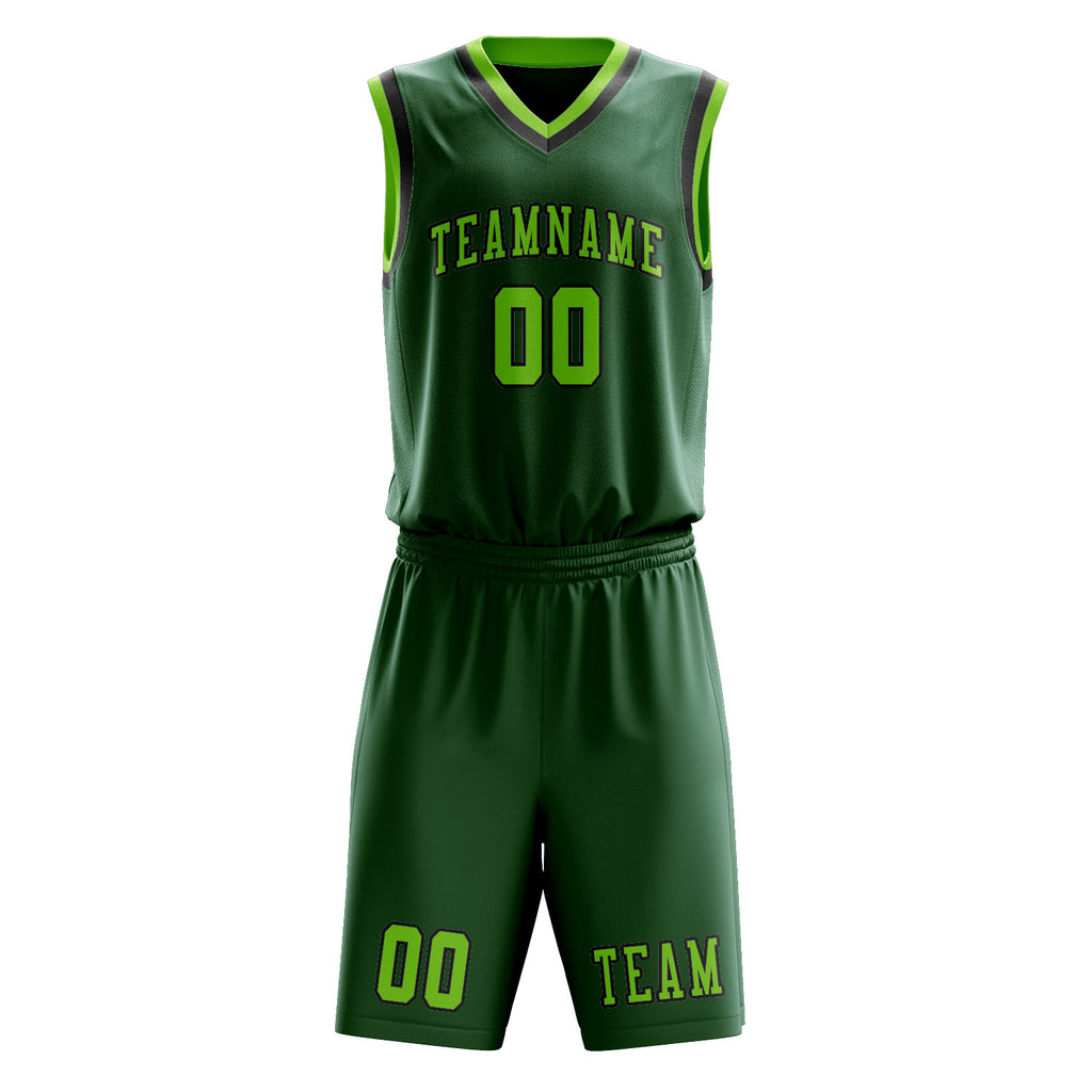 Custom Green Emerald Green Basketball Set