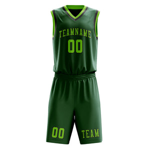 Custom Green Emerald Green Basketball Set