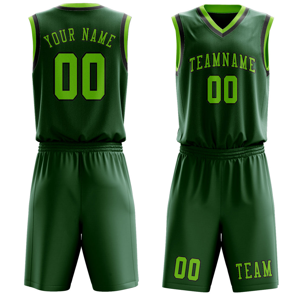 Custom Green Emerald Green Basketball Set