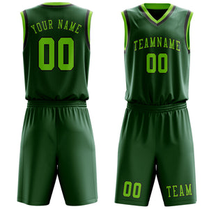 Custom Green Emerald Green Basketball Set
