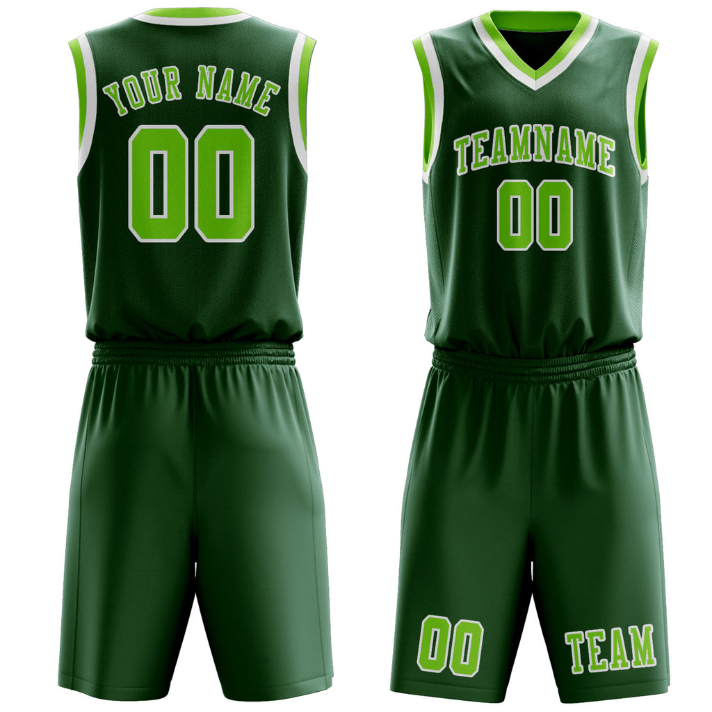 Custom Green Emerald Green Basketball Set