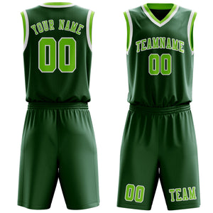 Custom Green Emerald Green Basketball Set
