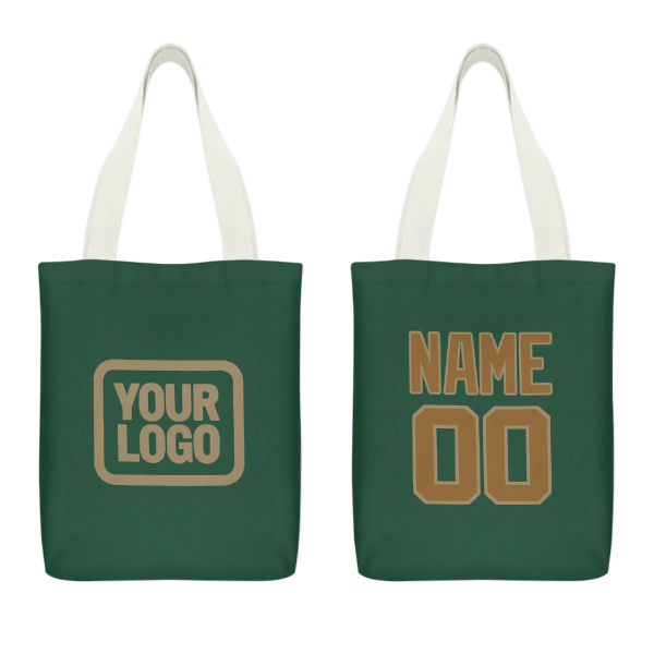 Custom Green Khaki Canvas Tote Bag