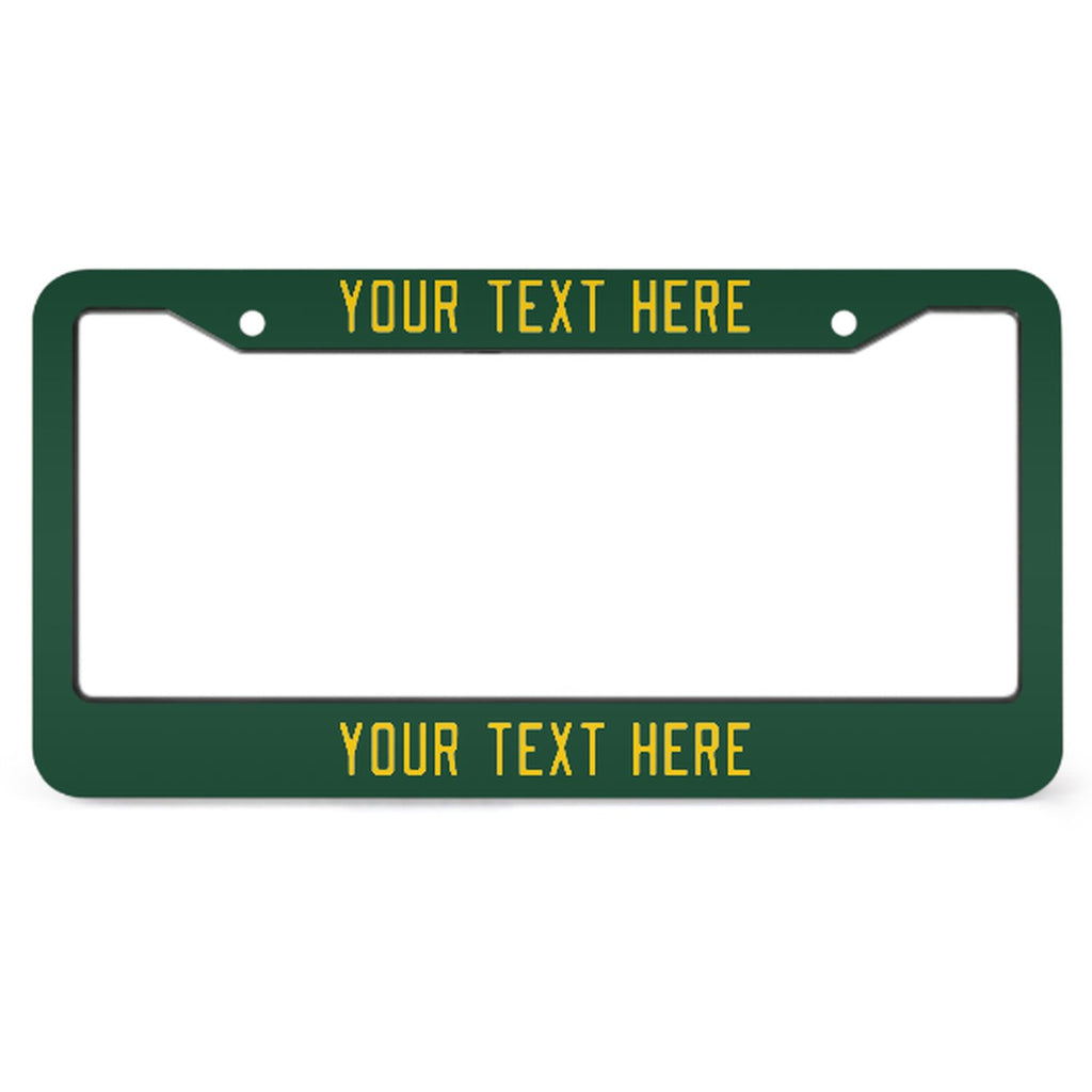 Custom Green Gold License Plate Frame