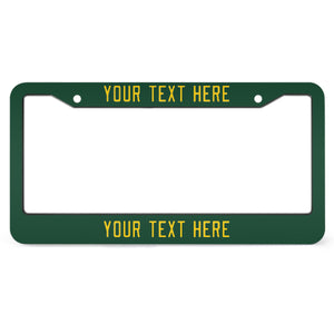Custom Green Gold License Plate Frame