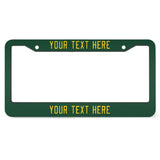 Custom Green Gold License Plate Frame