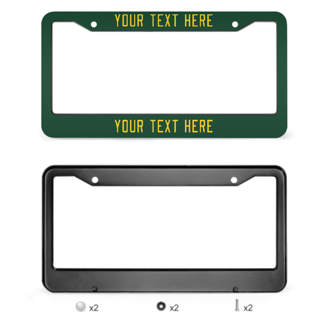 Custom Green Gold License Plate Frame