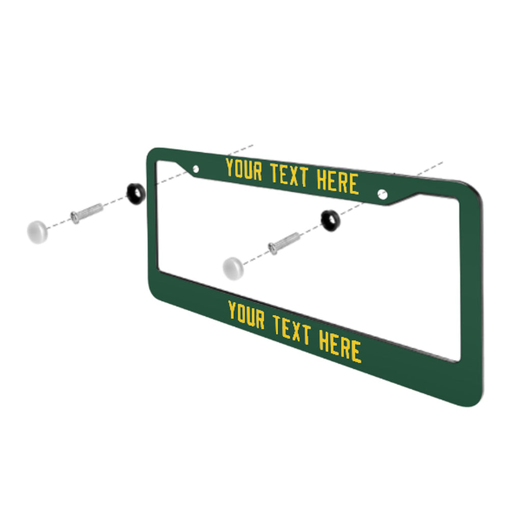 Custom Green Gold License Plate Frame