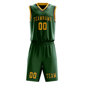 Custom Green Gold Basketball Set