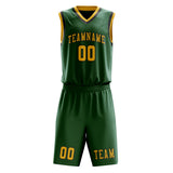 Custom Green Gold Basketball Set