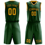 Custom Green Gold Basketball Set