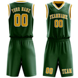 Custom Green Gold Basketball Set