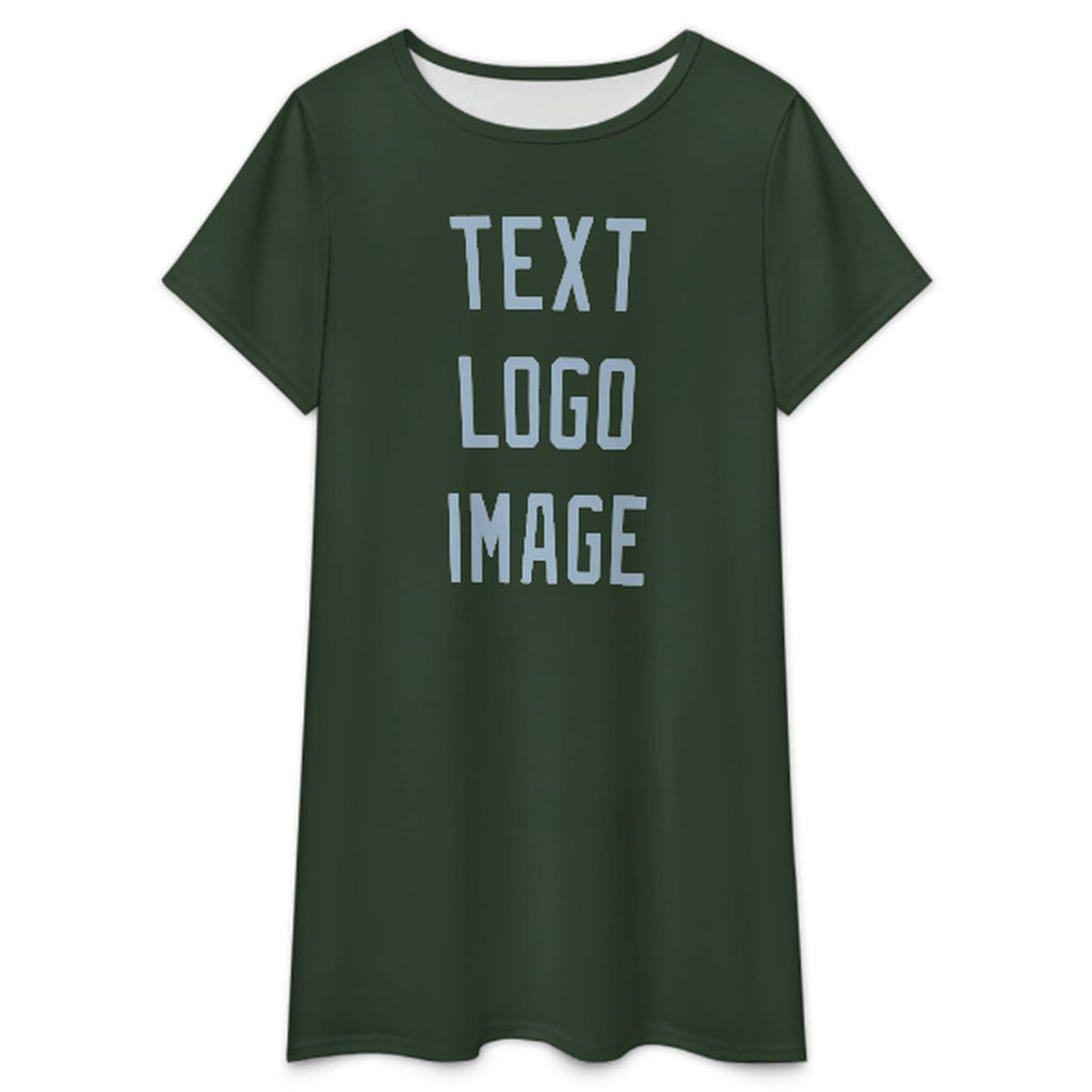 Custom Dark Green Light Blue Nachthemd
