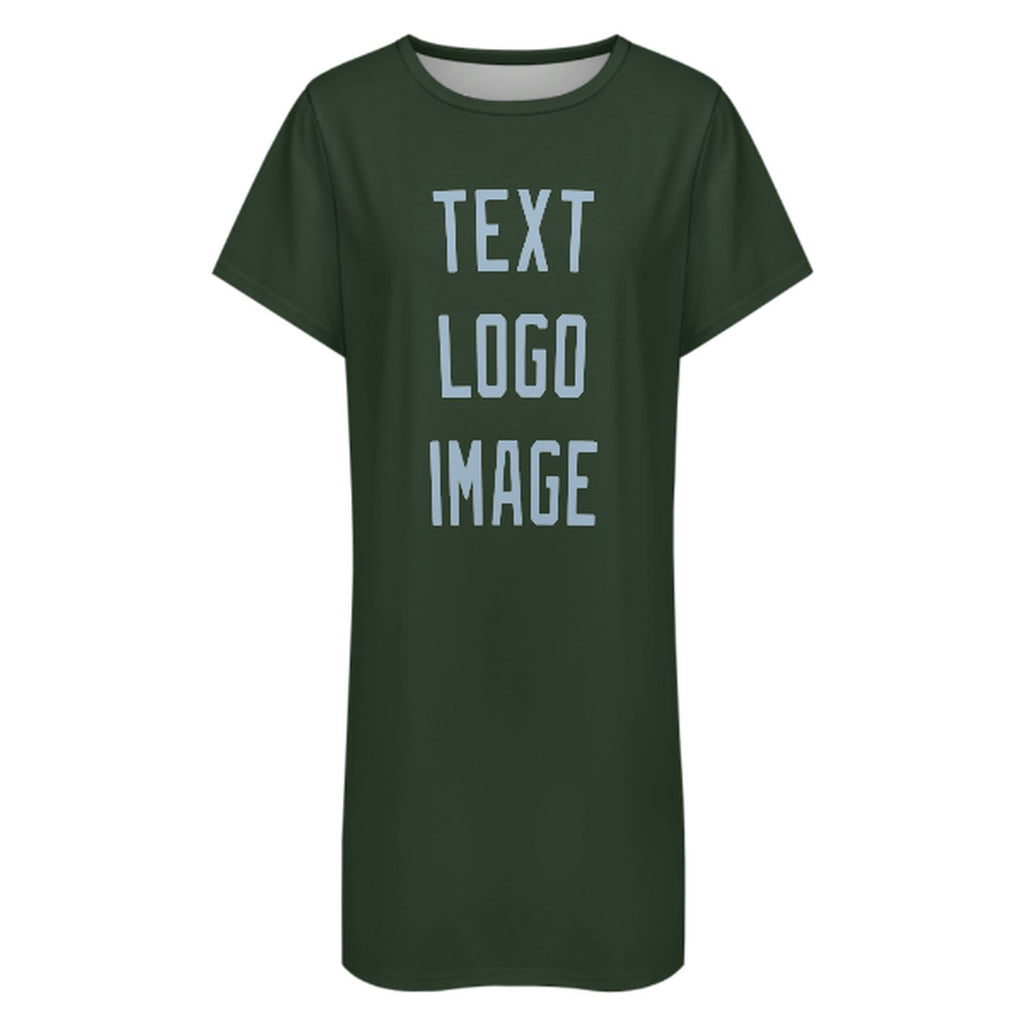 Custom Dark Green Light Blue Nachthemd