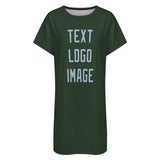 Custom Dark Green Light Blue Nachthemd