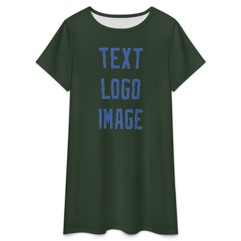 Custom Dark Green Sky Blue Nachthemd