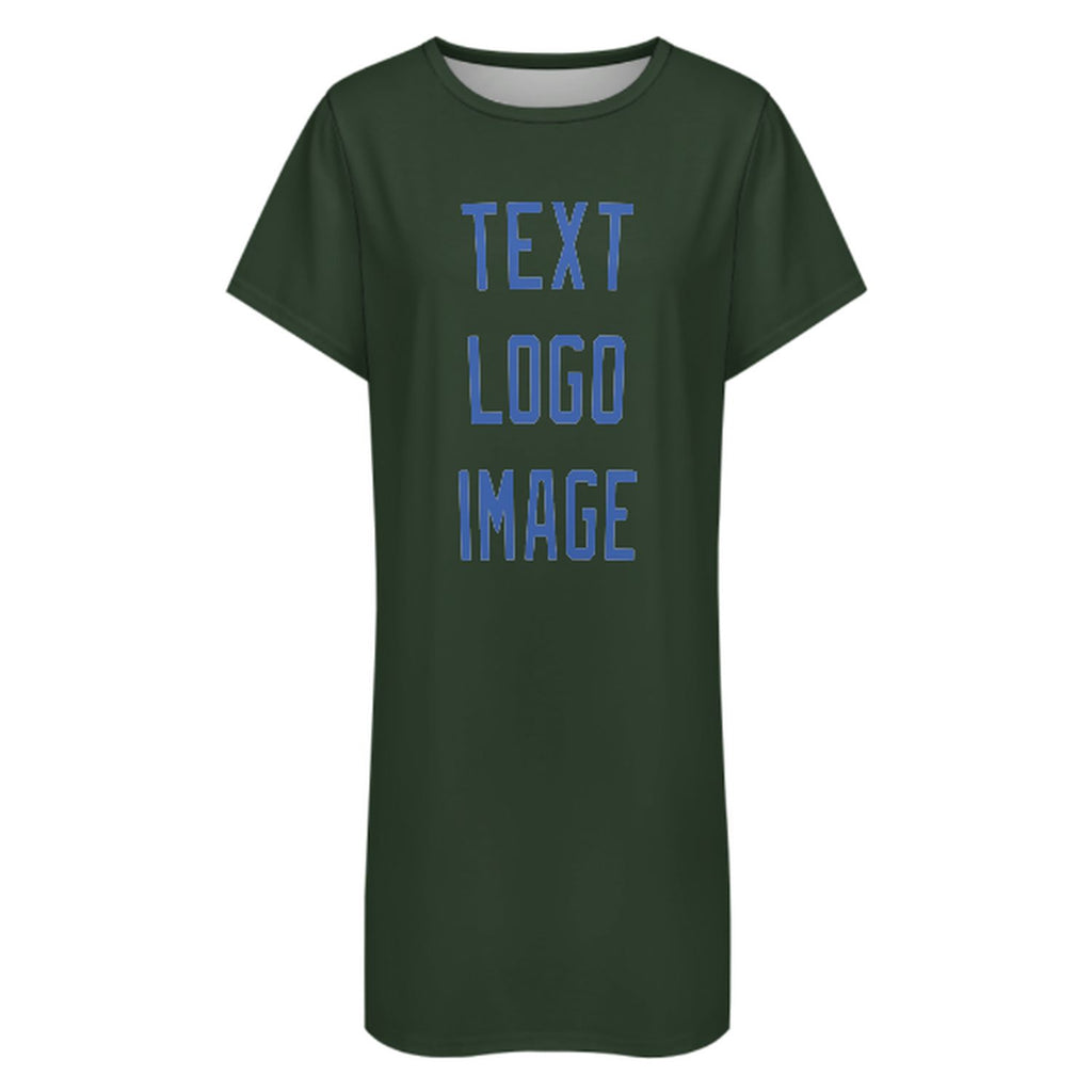 Custom Dark Green Sky Blue Nachthemd