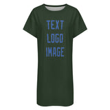 Custom Dark Green Sky Blue Nachthemd