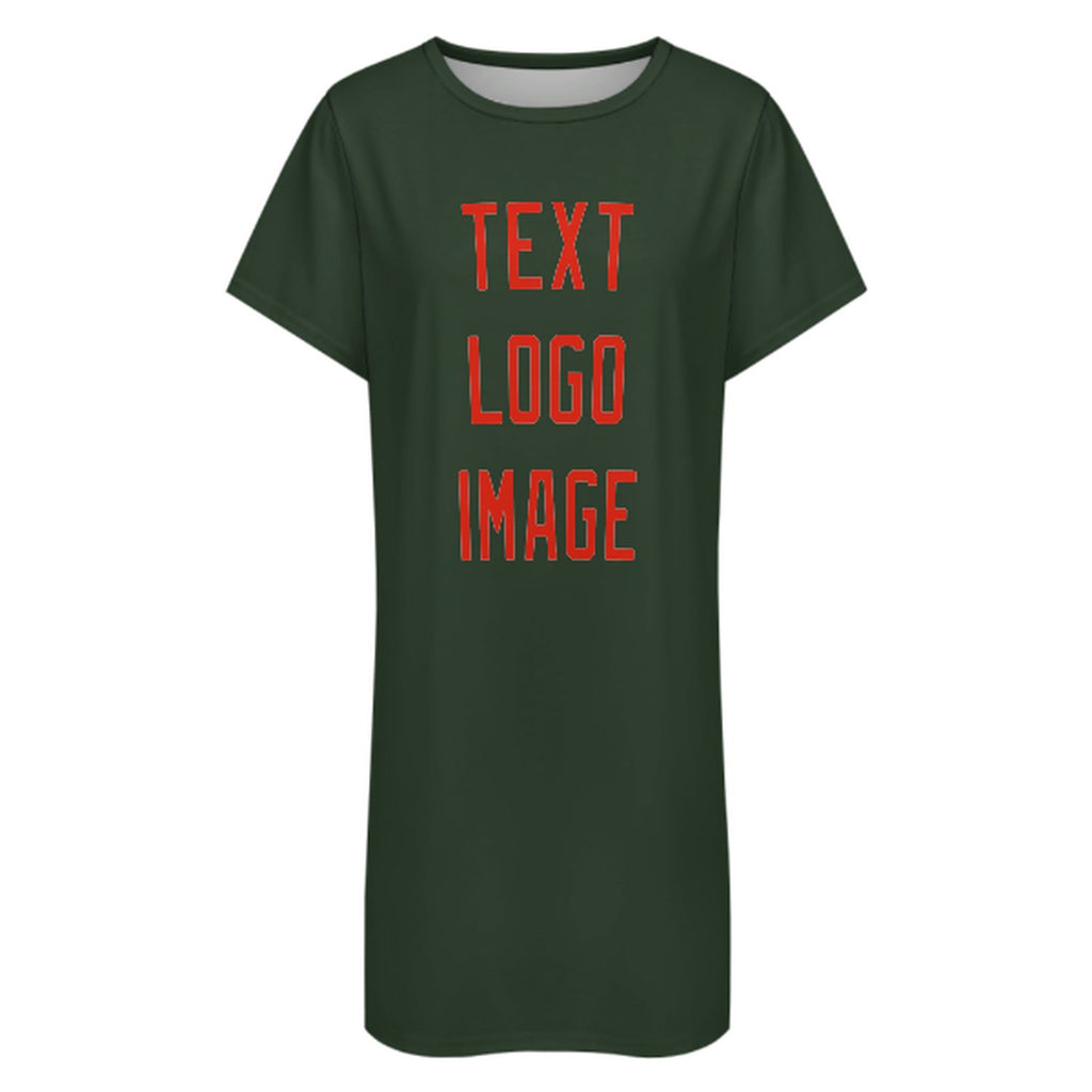 Custom Dark Green Orange Red Nachthemd
