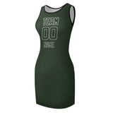 Custom Dark Green Dark Green Sleeveless Vest Dress