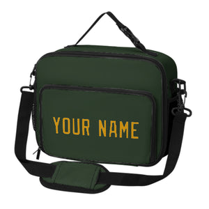 Custom Dark Green Yellow Lunch Bag