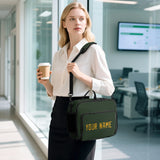 Custom Dark Green Yellow Lunch Bag