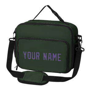 Custom Dark Green Light Purple Lunch Bag