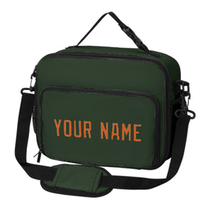 Custom Dark Green Orange Lunch Bag