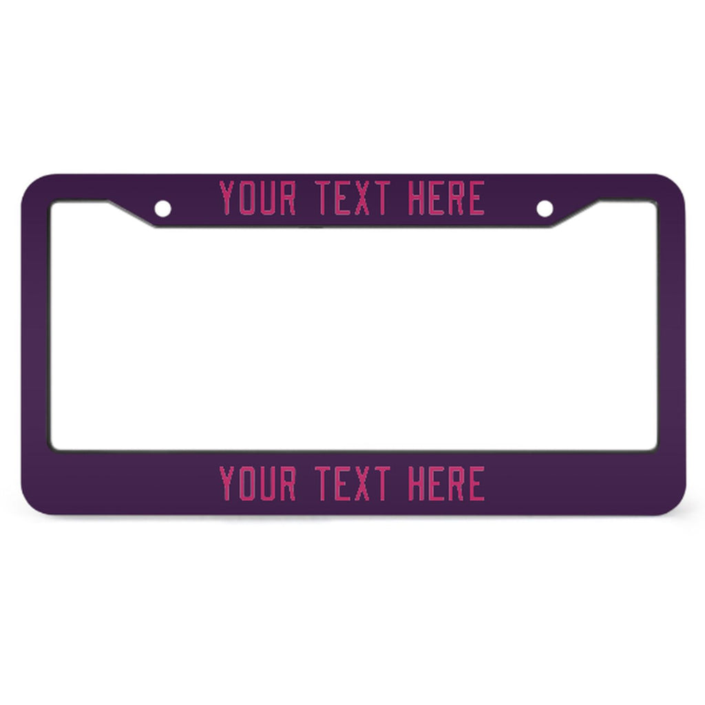 Custom Purple Pink License Plate Frame