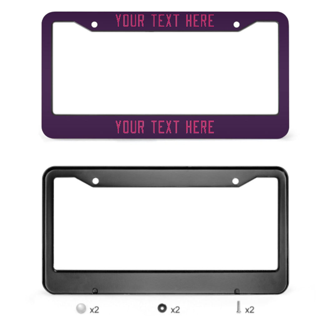 Custom Purple Pink License Plate Frame