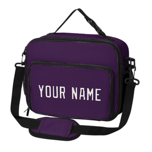 Custom Purple White Lunch Bag