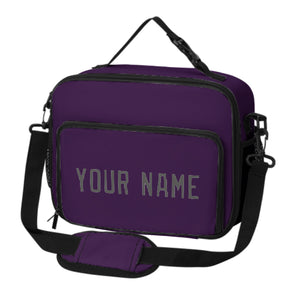 Custom Purple Dark Grey Lunch Bag