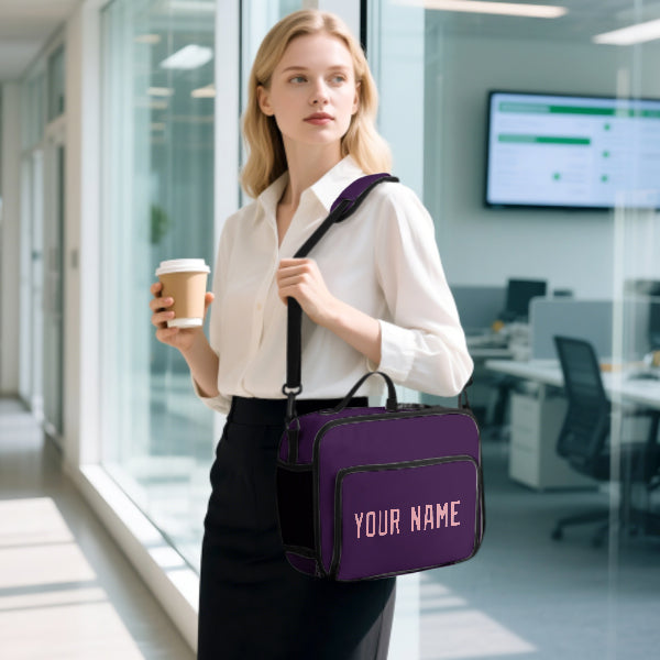 Custom Purple Light Pink Lunch Bag