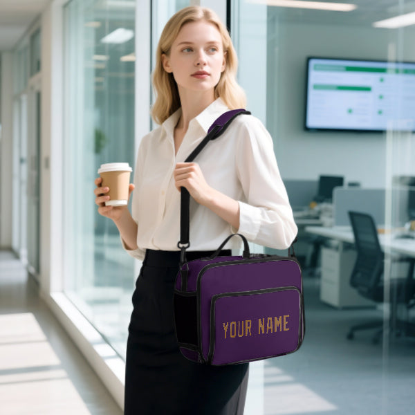 Custom Purple Khaki Lunch Bag