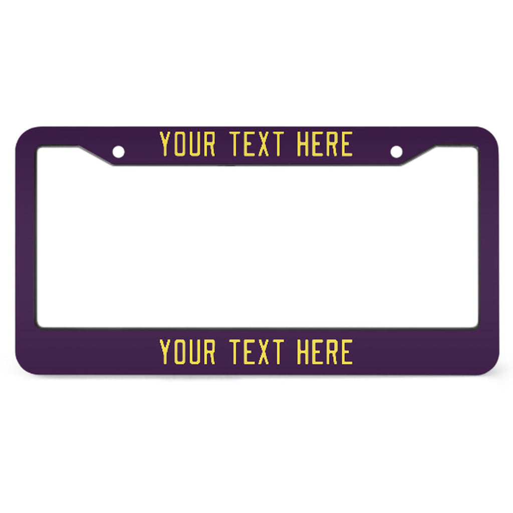Custom Purple Light Yellow License Plate Frame