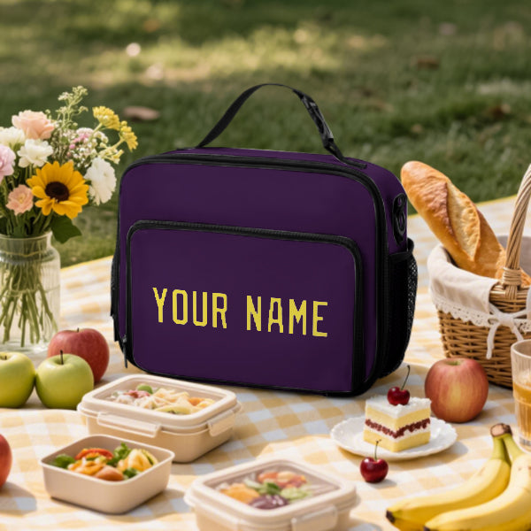 Custom Purple Light Yellow Lunch Bag