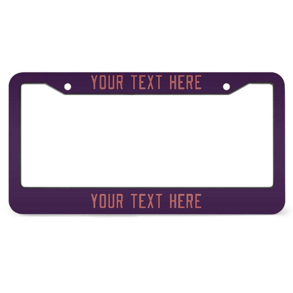 Custom Purple Copper Rose License Plate Frame