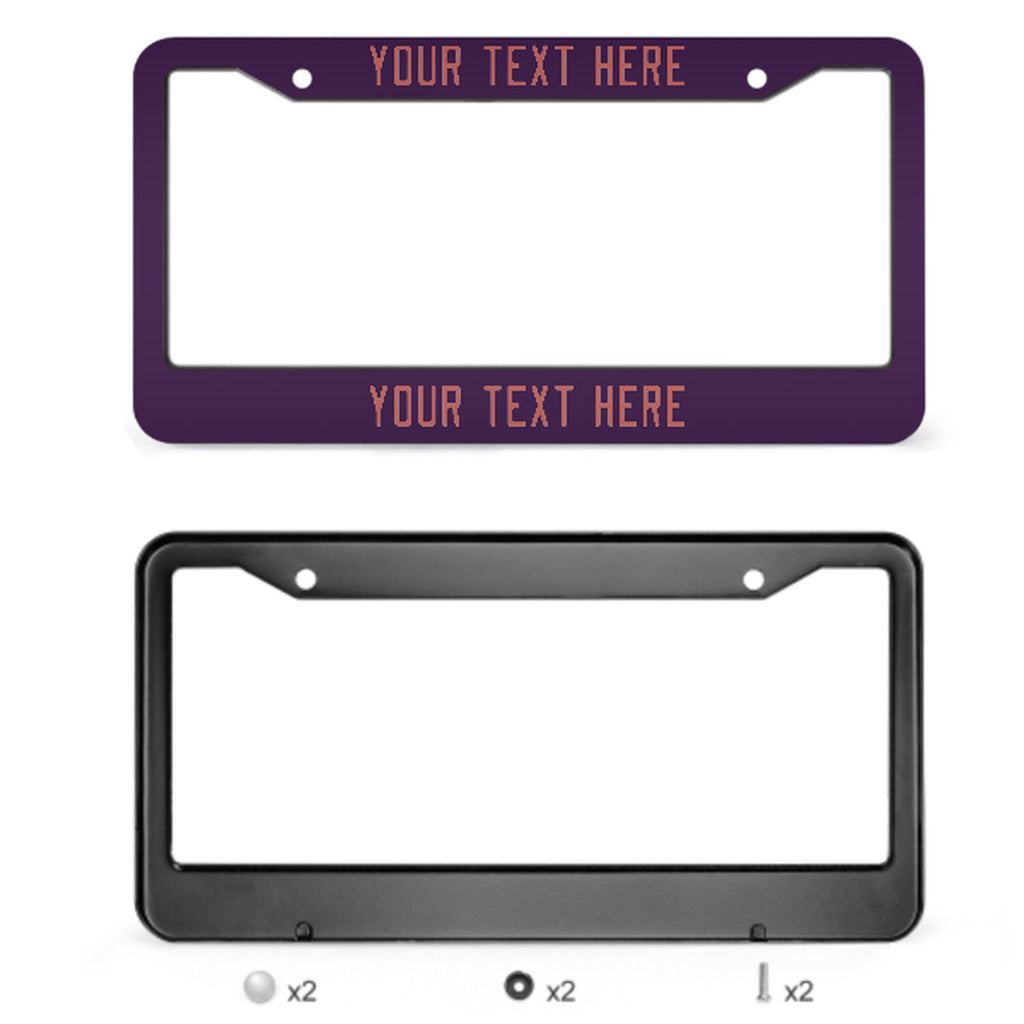 Custom Purple Copper Rose License Plate Frame